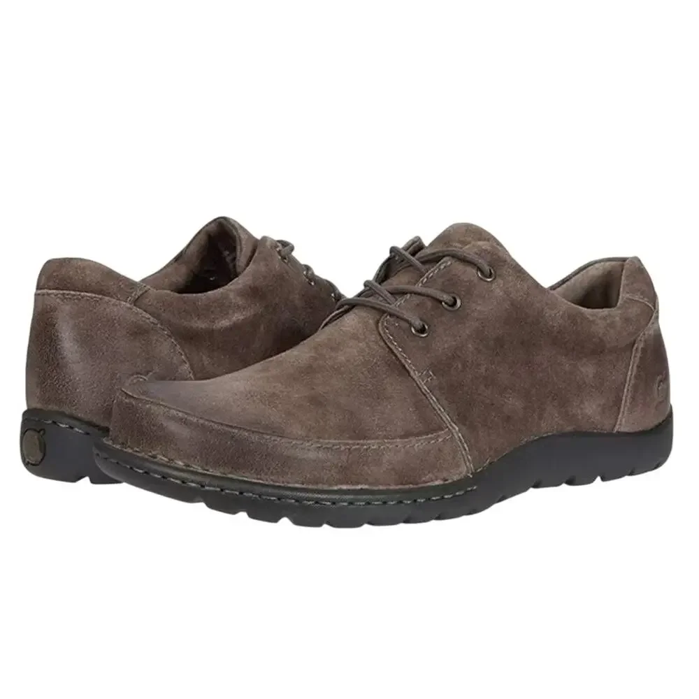 Born Mens Nigel 3-Eye Oxford Shoes US 8 M EU 41 Grey Nubuck Leather NIB
